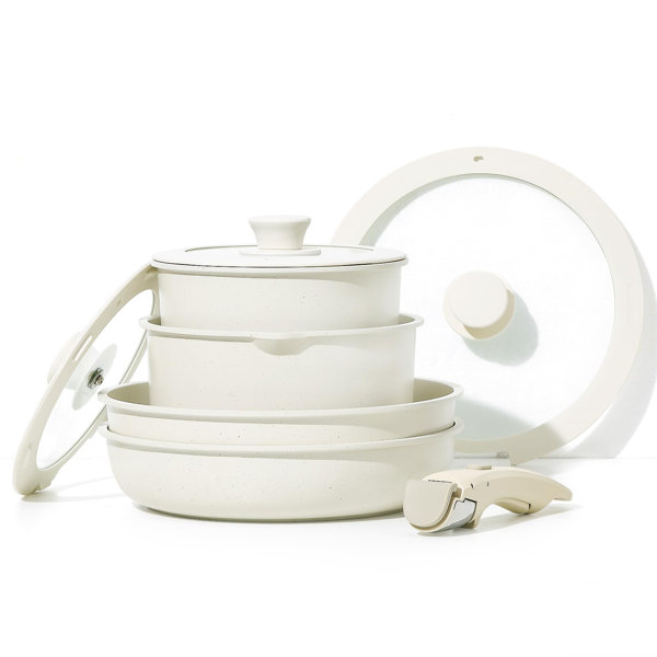 Belfry Kitchen Non Stick Pots And Pans Set, Detachable Handle Induction